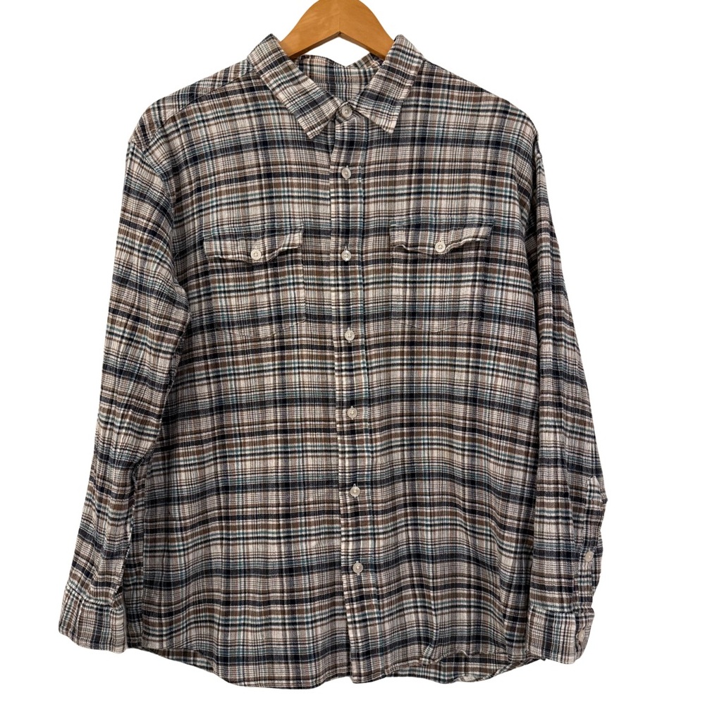 Vintage Patagonia Men’s 100% Organic Cotton Plaid Button Down Shirt Size Large